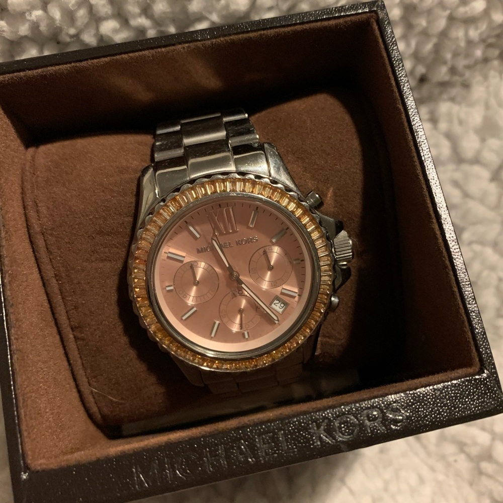 Silver / Pink Michael Kors Watch
